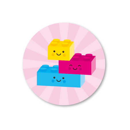 stickerset roze lego