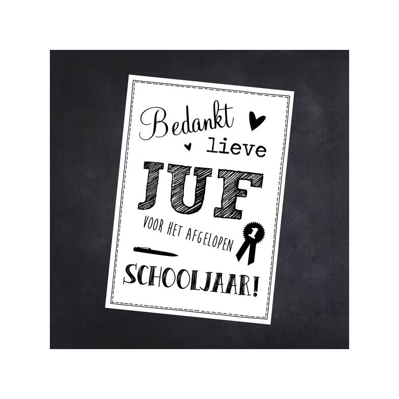kaart bedankt lieve juf