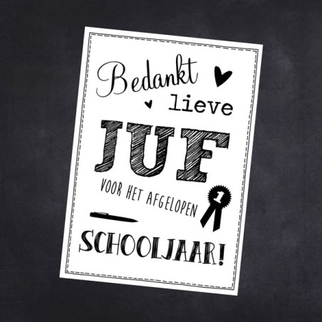 kaart bedankt lieve juf