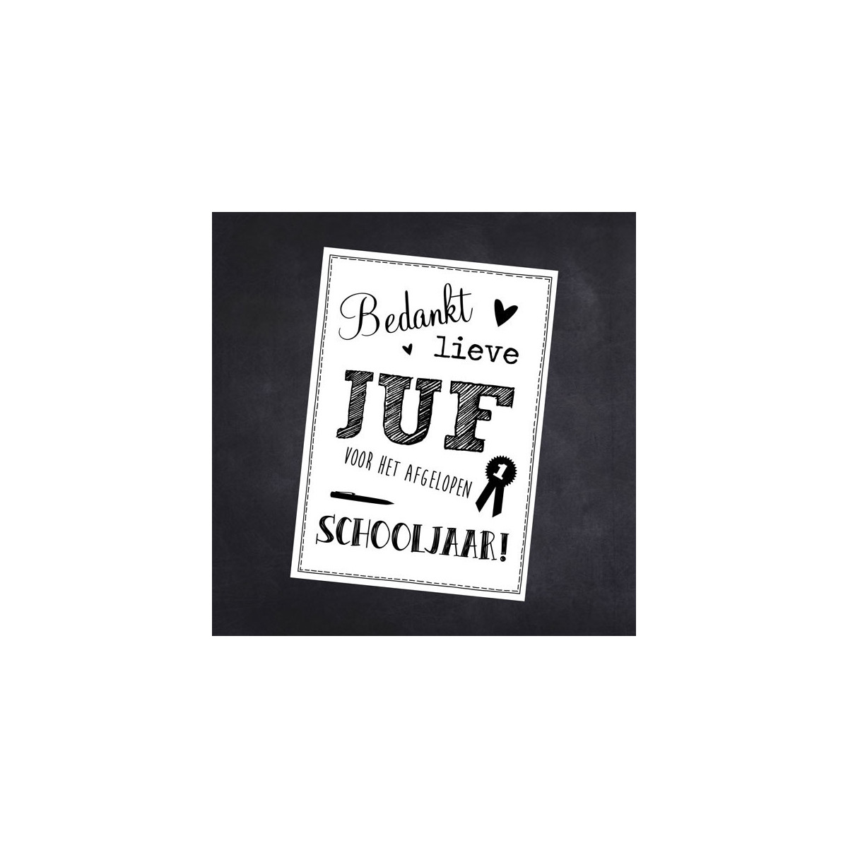 kaart bedankt lieve juf