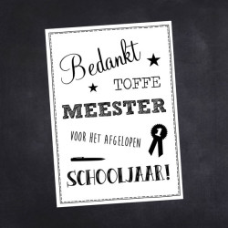 kaart bedankt toffe meester