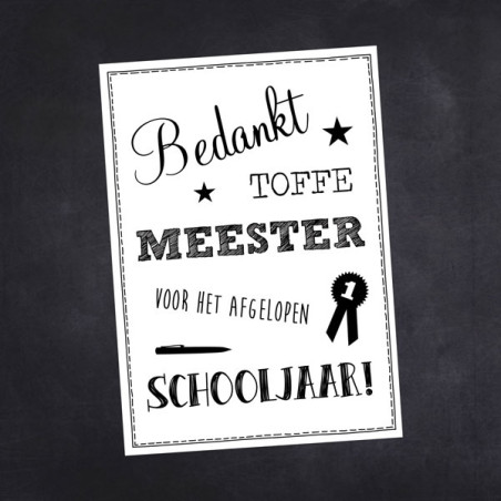 kaart bedankt toffe meester