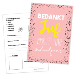 invulkaart bedankt juf