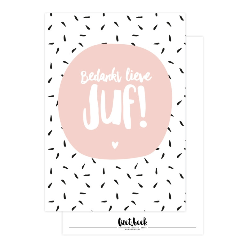 kaart bedankt lieve juf