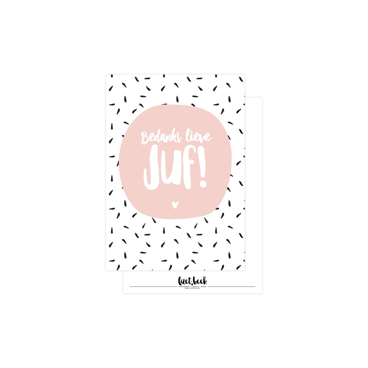 kaart bedankt lieve juf