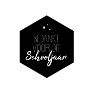 bedankt sticker schooljaar 8hoekig