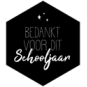 bedankt sticker schooljaar 8hoekig