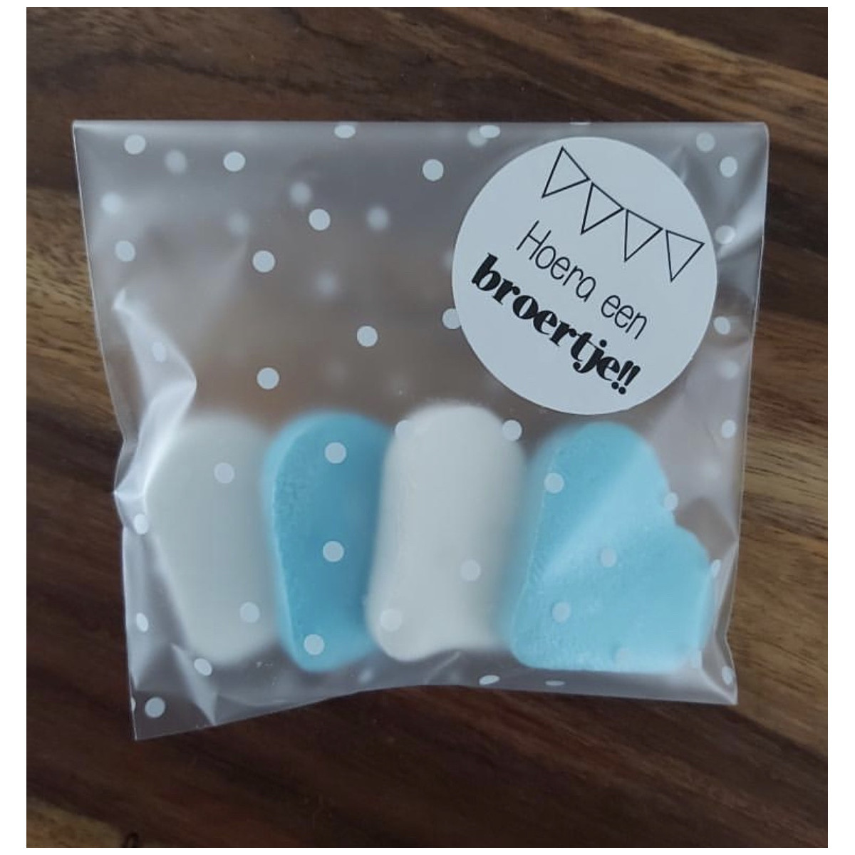 sticker hoera broertje zwart wit