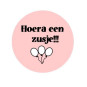 sticker hoera meisje roze