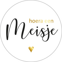 sticker hoera meisje goudfolie