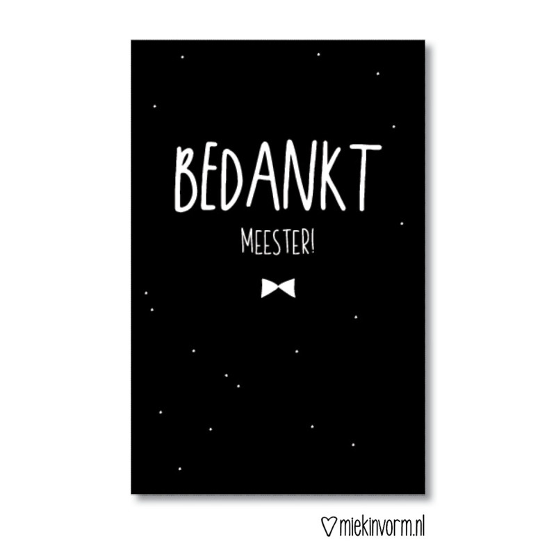 kadokaartje bedankt meester