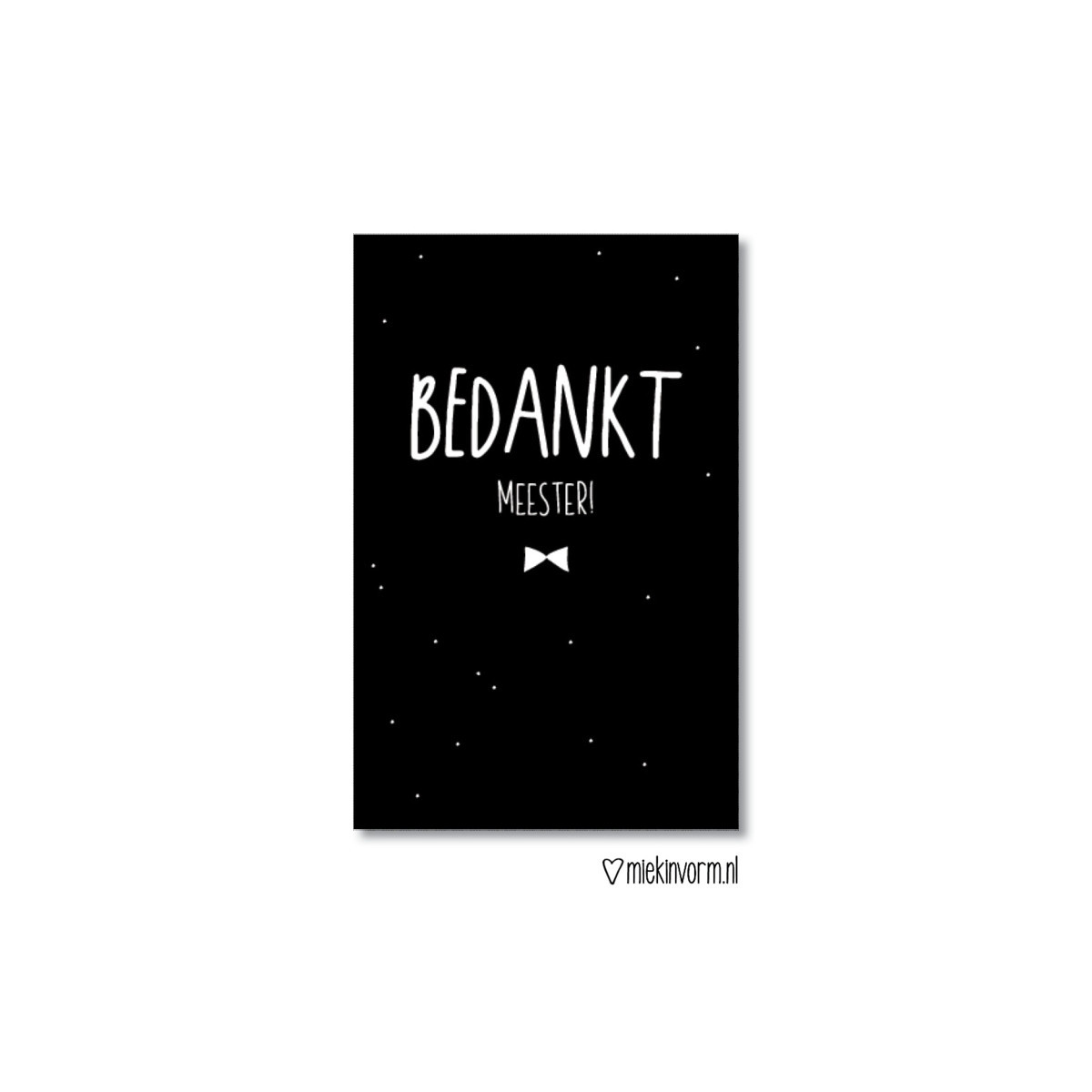 kadokaartje bedankt meester