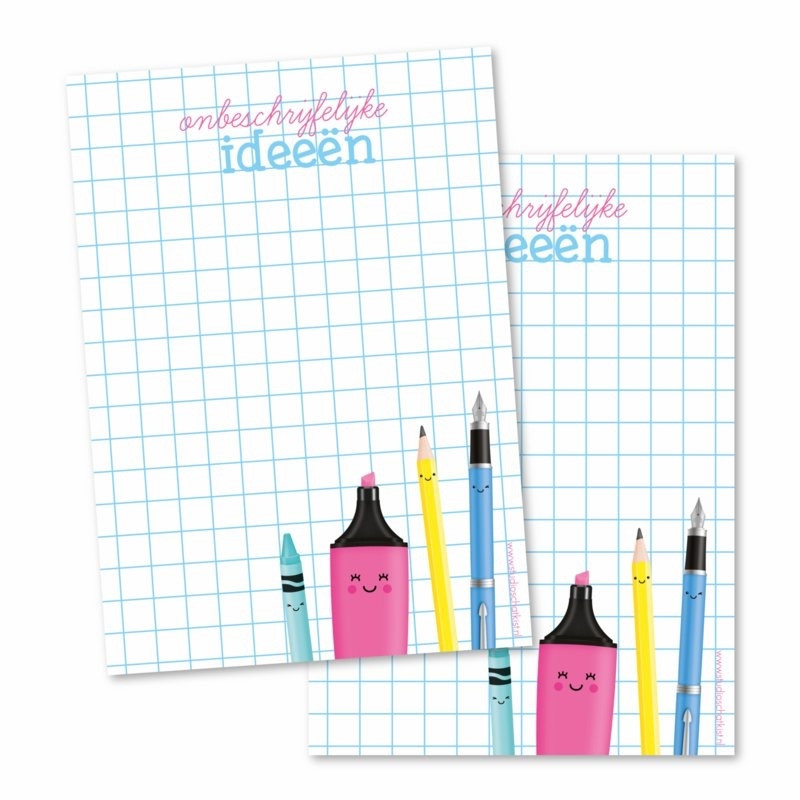 notitieblokje onbeschrijflijke ideeen