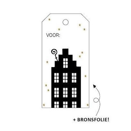 label grachtenhuisje sinterklaas
