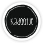 sticker rond kadootje zwart wit