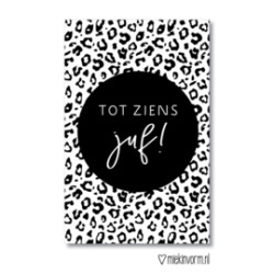 kadolabel panter tot ziens juf