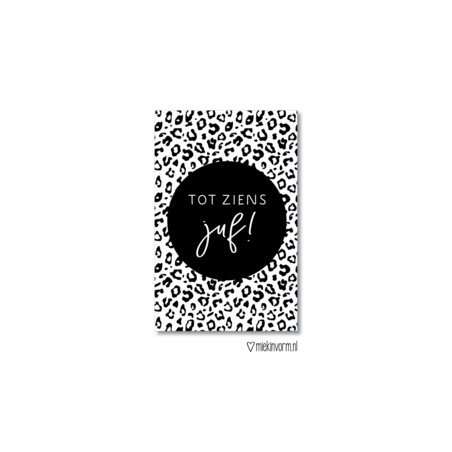 kadolabel panter tot ziens juf