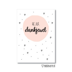 kaart he juf dankjewel