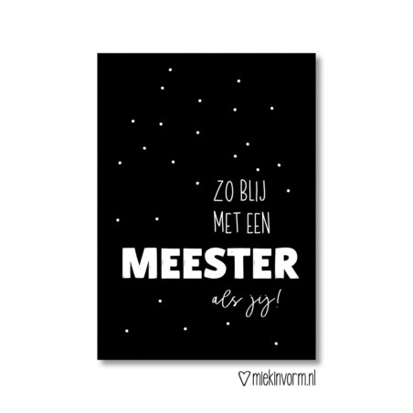 kaart zo blij met een meester als jij