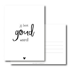 kaart jij bent goud waard