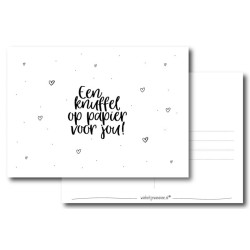 kaart een knuffel op papier voor jou