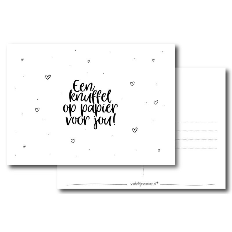 kaart een knuffel op papier voor jou