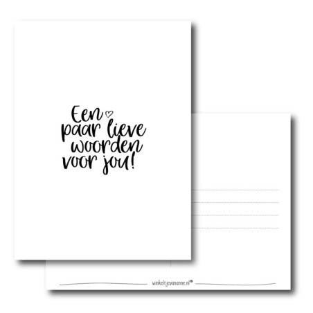 kaart lieve woorden voor jou