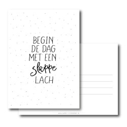 kaart begin de dag met een slappe lach