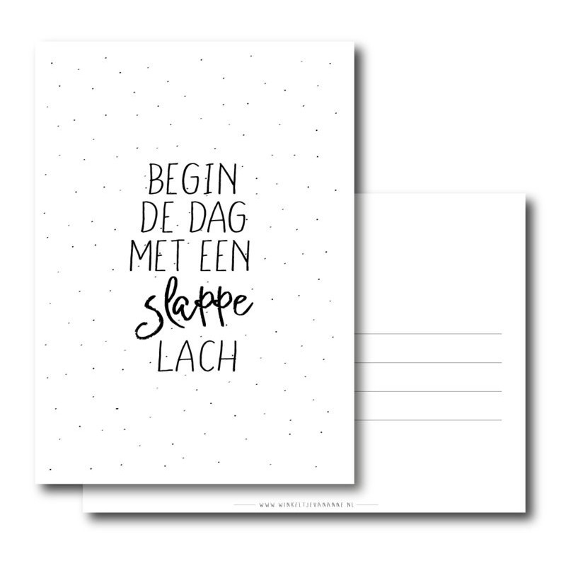 kaart begin de dag met een slappe lach