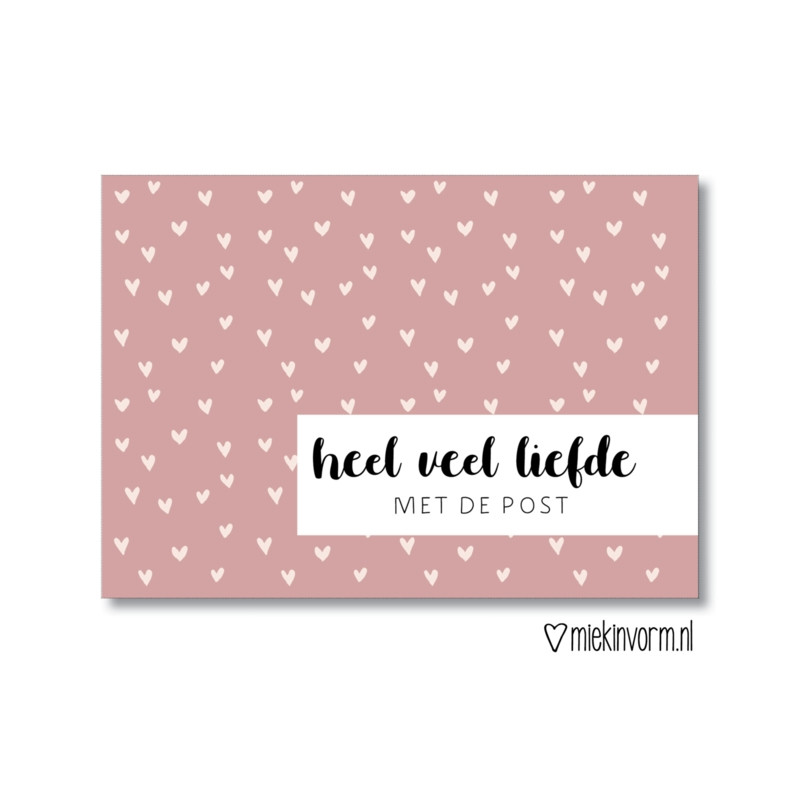 kaart heel veel liefde met de post