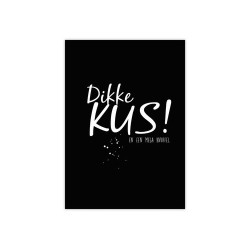 kaart dikke kus en een mega knuffel