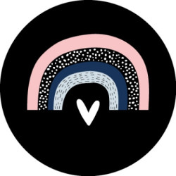 sticker regenboog zwart