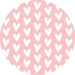 sticker roze witte hartjes