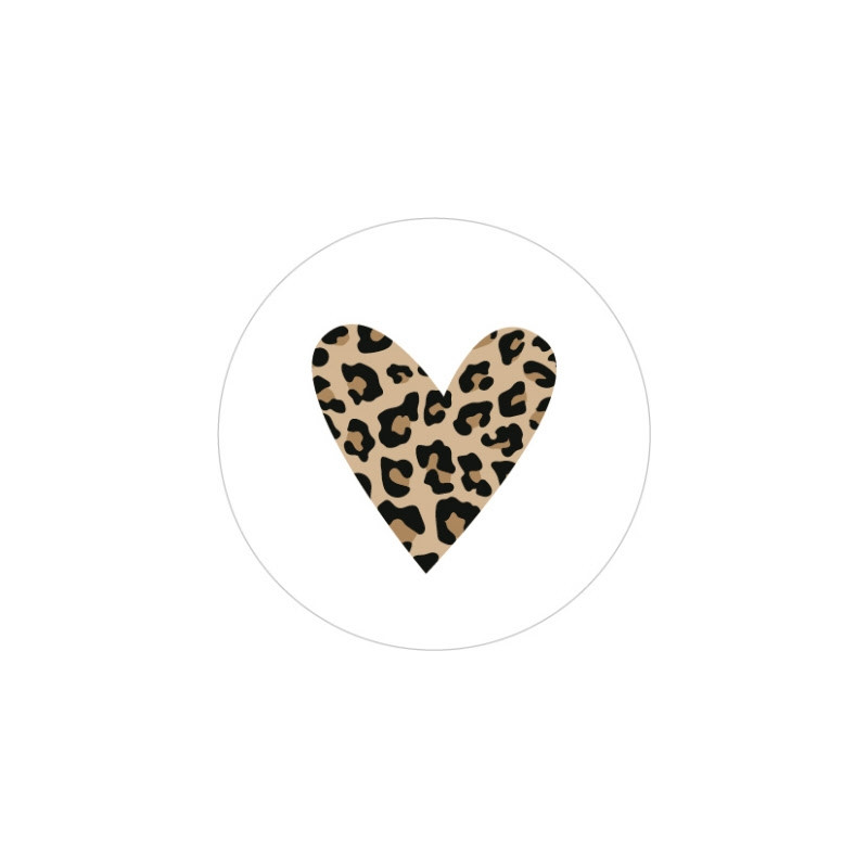 sticker wit leopard hart