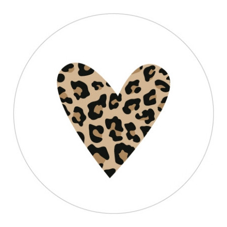 sticker wit leopard hart
