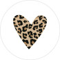sticker wit leopard hart
