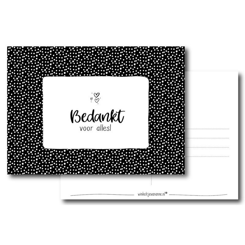 kaart bedankt voor alles