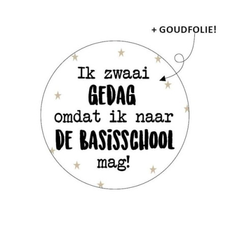 traktatie sticker ik zwaai gedag