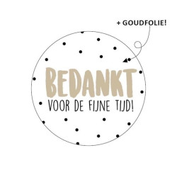 traktatie sticker bedankt voor de fijne tijd