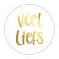 sticker veel liefs goud