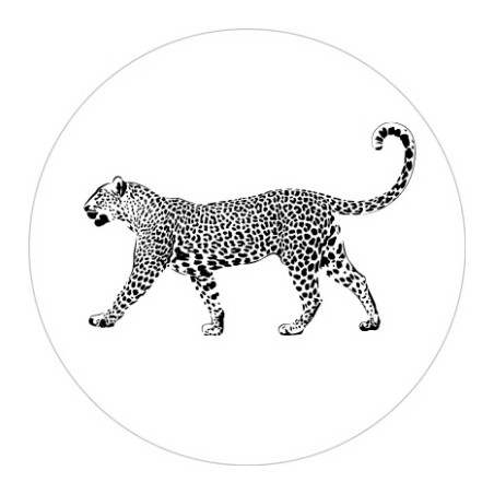 sticker panter zwart wit
