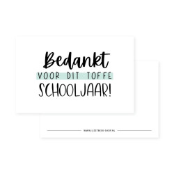 Kadolabel bedankt voor dit toffe schooljaar mint