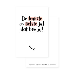 kadolabel de leukste en liefste juf dat ben jij