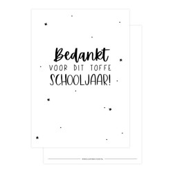 kaart bedankt voor dit toffe schooljaar