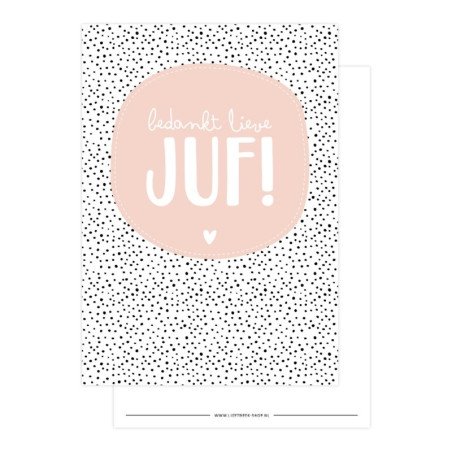 kaart bedankt lieve juf