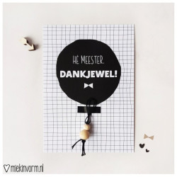 he meester bedankt gelukspoppetje