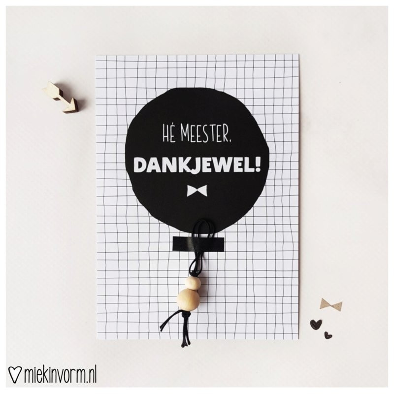 he meester bedankt gelukspoppetje