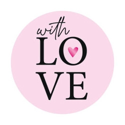 stickers with love roze goudfolie