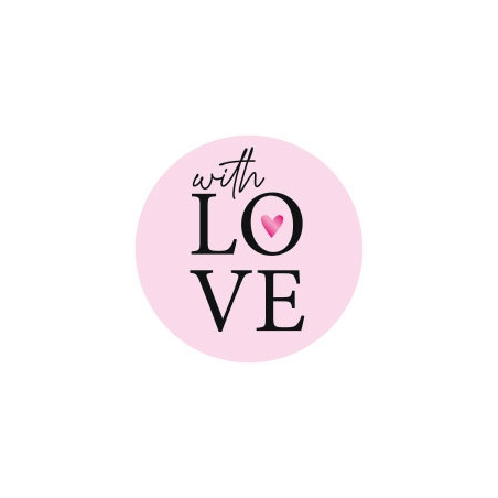 stickers with love roze goudfolie