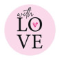 stickers with love roze goudfolie
